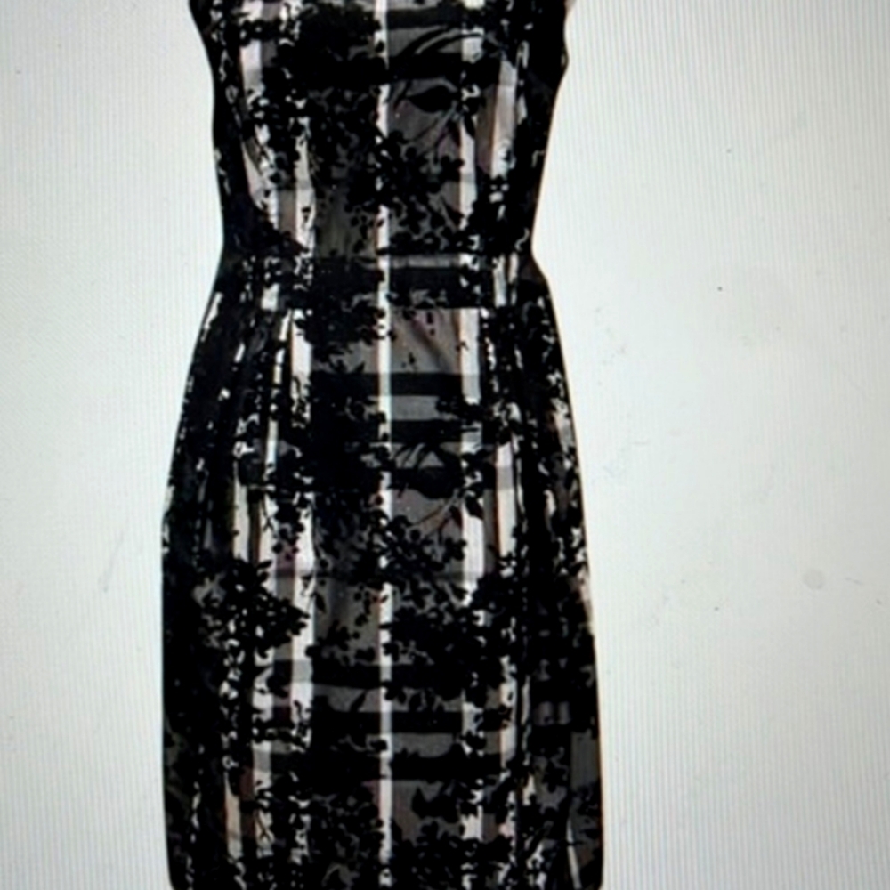 Burberry Black and White Midi Dress
